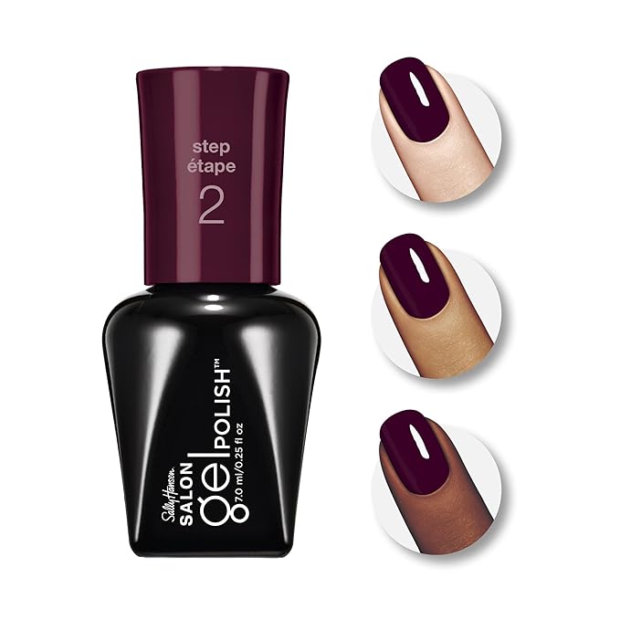 Sally Hansen Salon Gel Polish Nail Lacquer, Pat On The Black, 0.14 Fl Oz