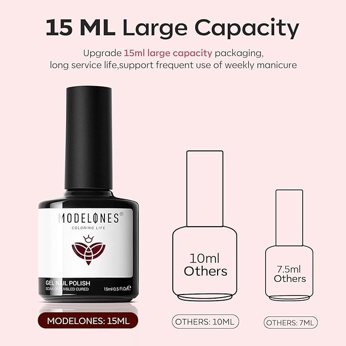 modelones Red Gel Nail Polish Burgundy Wine Color Changing Mood Temperature Change Nail Polish Gel Soak Off Nail Art 15ML