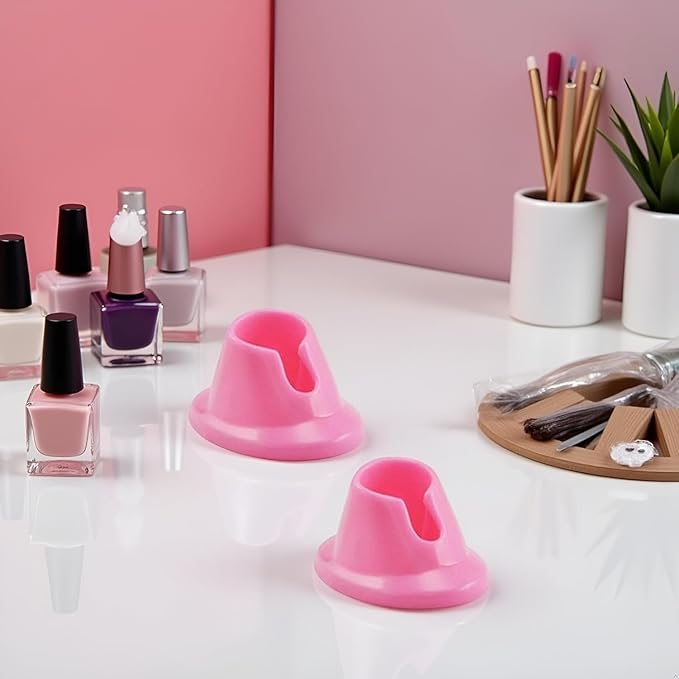 3Pcs Pink Premium Soft Rubber Nail Polish Bottle Holder Display Nail Art Varnish Polish Seat Tool Pink Anti-spill Bottle Stand Manicure Display Tools Nail Art Supplies for Nail Organizer Display