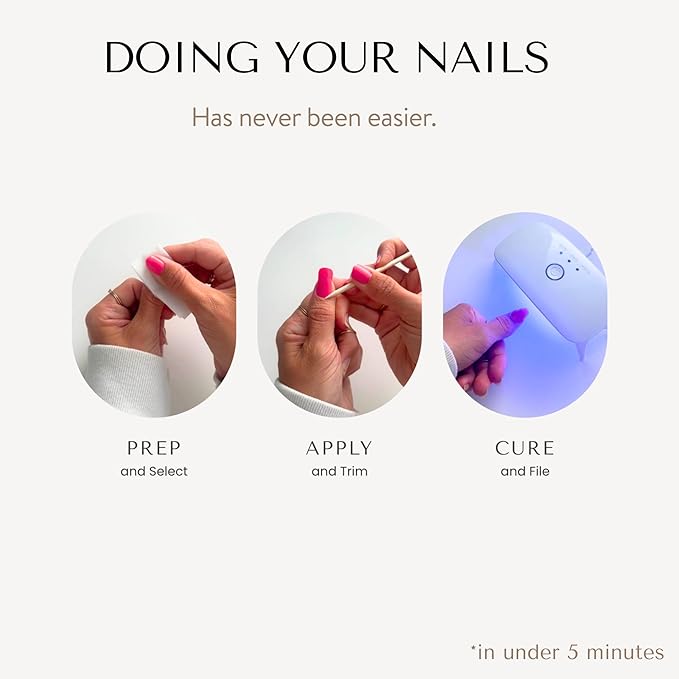Ami Amour- Gel Nail Strips Cured Polish Color That Pops (Last 14+ Days) | Semi Cured Nail Sticker Wraps For Quick Easy Application (Cherry Red)