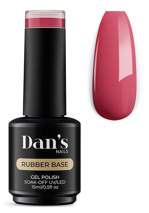 Dan's Nails Red Calypso Rubber Base Gel Polish | for Nail Tech Salon Professional Russian Manicure, Nail Art