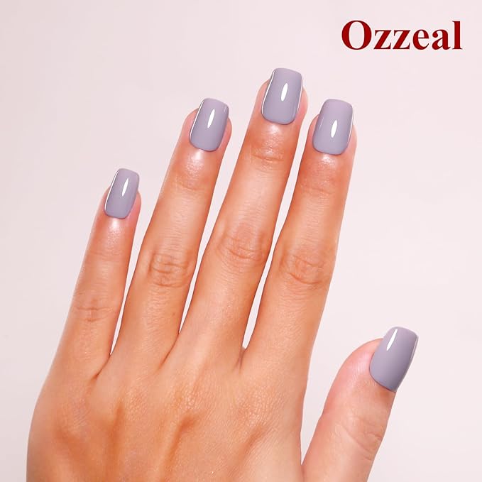 Gel Polish, 0.5 Fl Oz Light Gray Gel Nail Polish Autumn Winter Soak Off LED UV Purple Gray Gel Nail Polish Art Starter Manicure Salon DIY Nail Gel Polish