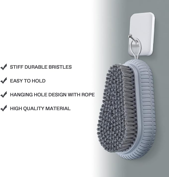 VWMYQ Heavy Duty Fingernail Scrub Brush, Durable Stiff Bristles Hand and Nail Cleaning Brush for Men & Mechanics (Hand Wash Brush - Grey)