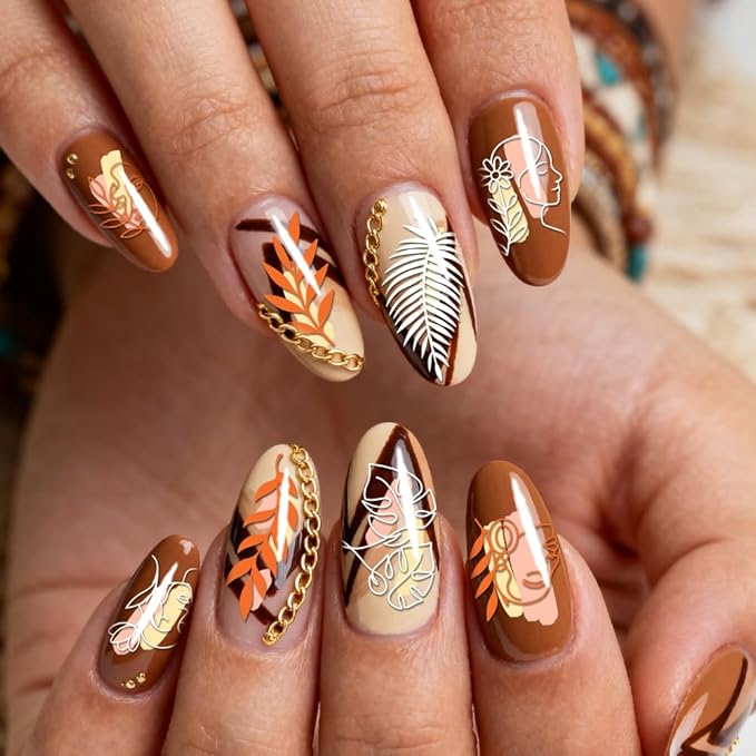 PH PandaHall 4pcs Abstract Face Nails Stamping Plate Flower Leaves Nail Design Stamper Female Figures Nail Art Template Geometric Patterns Nails Image Plates for Women DIY Manicure Salon Printing