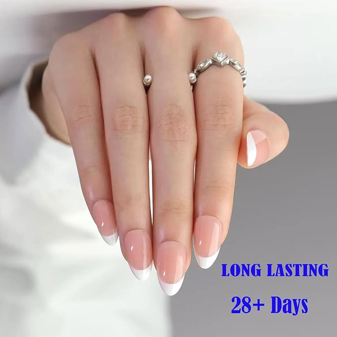 Extra Short Almond Nail Tips,Soft Press On Fake Nail Pre-shaped Half Matte Full Cover Gel Nail Tips Extensions 12 Sizes 300 PCS，Clear Almond Press on Nails for Girls for Home DIY Salon