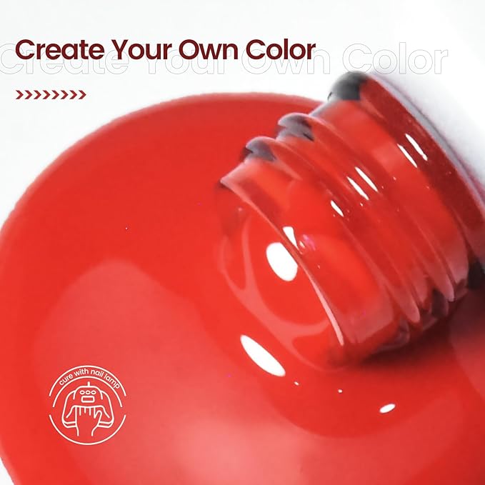 JODSONE 16.5ml Gel Nail Polish Red Gel Polish Manicure LED UV Soak Off Curing for Home Salon Nail Art DIY Lady Red Polish