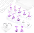 Nail Stand For Press On Acrylic Strong Magnetic Nail Holder Kit For Painting Nails Tip Arts Display With 200PCS Double-Sided Tape And 1 Heart Shaped Acrylic Magnetic Presson Stand (Clear And Purple, Medium)