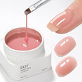 GAOY Colored Builder Base 30g with a Brush, 4-in-1 Long Lasting Nail Builder Gel Nude Pink Natural Jelly, Soak Off UV Light Cure Nail Strengthening, Sea Pink