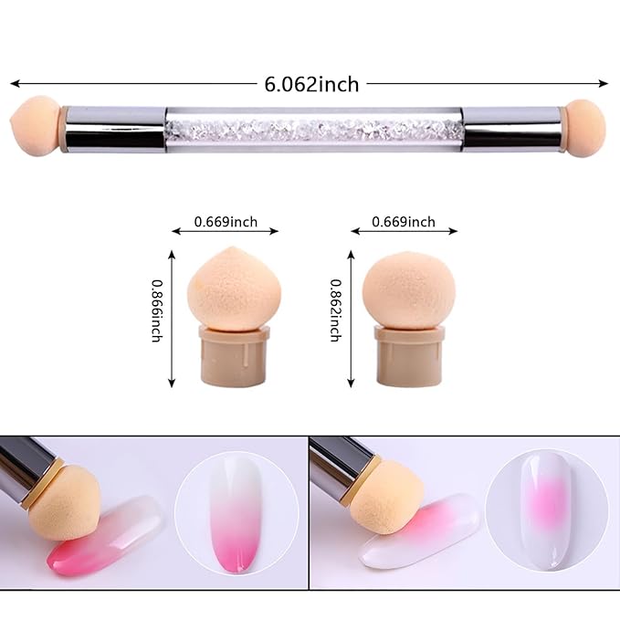 4Pcs Ombre Nail Brush For Nail Art Design Brushes Tools Reusable Nail Sponges Brushes Silicone Nail Ombre Brush Make Up Brush Uv Gel Silicone Brushes Pens For Nails Lip Eyeshadow Brushes