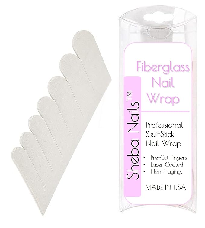SHEBA NAILS Brush On Nail Resin Precut Fiberglass Nail Wrap Professional Kit Nail Extension and Repair Self-Adhesive Nail Wrap Kit