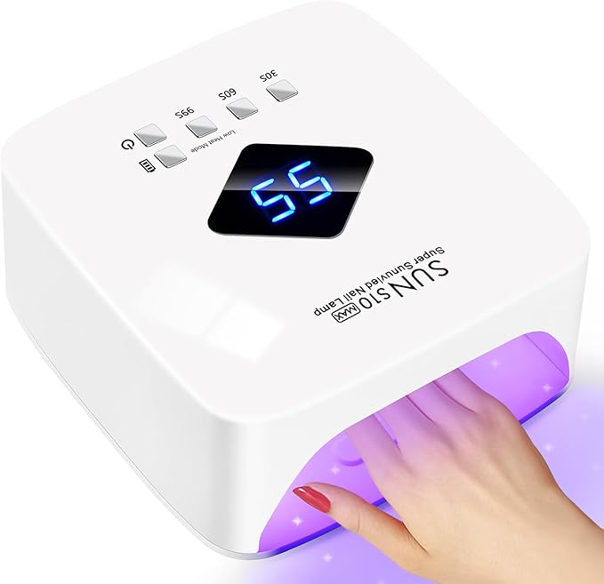 LKE Cordless Rechargeable UV Nail Lamp, 86W UV Light for Gel Nails with 3 Timer Setting Display Auto Sensor, Professional Quick Dry for Salon & Home Use