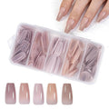MissCheering Medium Coffin Nail Extension 140 PCS - Trendy Press On Nails for DIY Salon - Matte Gel Fake Nails Fit Natural Nail, UV Light for Ultimate Bond - Fashion Gift for Women & Girls