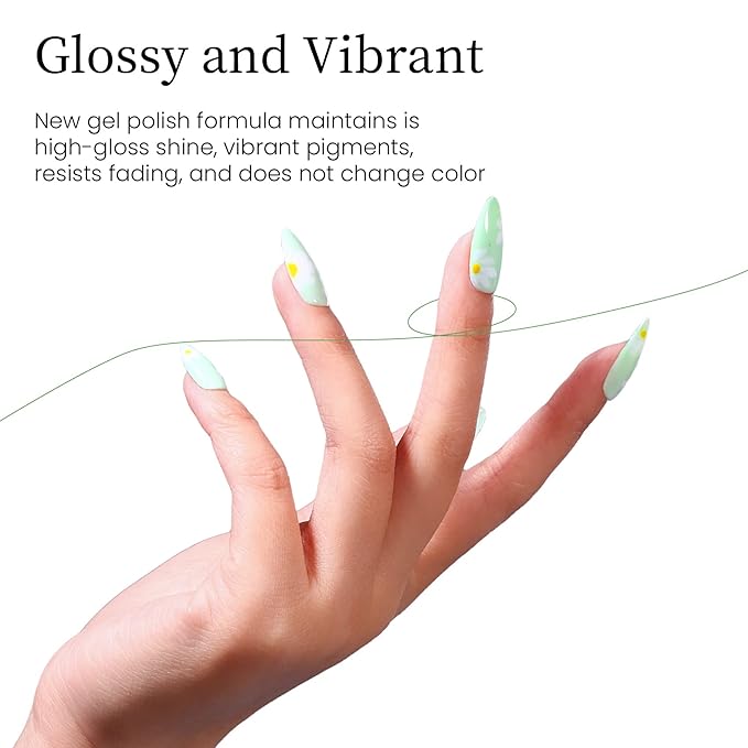 MAYCHAO 15ML Aqua Gel Nail Polish 1Pc Green Gel Polish Soak Off UV LED Nail Polish Nail Art Starter Manicure Salon DIY at Home, 0.5 OZ