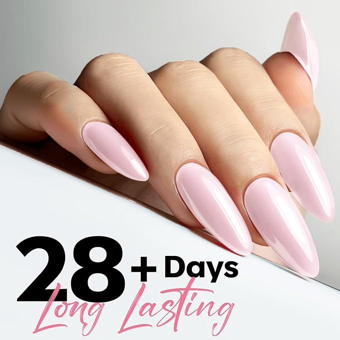 modelones Pink Gel Polish Light Pink Gel Nail Polish Babay Pink Nail Polish Soak Off Nail Art Gel Manicure Soft Nails DIY 15 ML