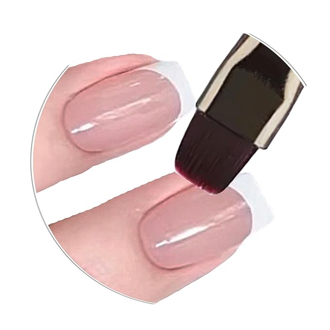 Dual Head Acrylic Nail Brush, French Pen and 9mm Liner Pen, Wood Handle with Metal Caps, for Builder Gel, Polygel and Nail Design
