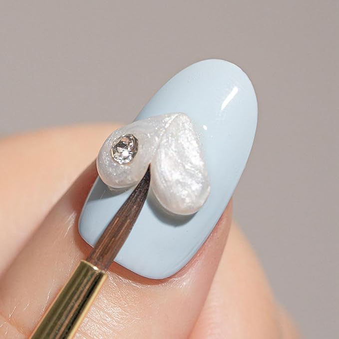 NAILGIL Solid Builder Gel For Nails, Pearl White 3D Sculpture Nail Art Non-Sticky Hand Hard Extension Gel Sock Off UV with Mold for Nail Art Salon Home DIY