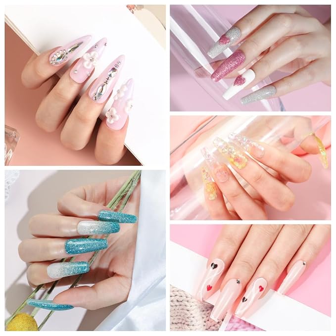 Peacecolor Acrylic Nail Kit for Beginners with Everything ,Professional Nail Kit Acrylic Set with Drill U V Light 21Pc Glitter Powder Gel Polish Decorations Gel Nail Gift Set for Home Salon