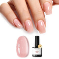 modelones Pink Gel Nail Polish Nude Pink Nail Polish Jelly Sheer Natural Translucent Soak Off U V Gel Clean Girl Valentine Nails for Women Nail Art French Tip Manicure 15 ML