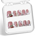 Duck Press on Nails Duck Handmade Press on Nails 3D Luxury Rhinestone Cherry and Pearl Acrylic Fake Nails Designs Flower Stick on Nails Full Cover Thickened False Nails for Women Nail Art DIY（S)