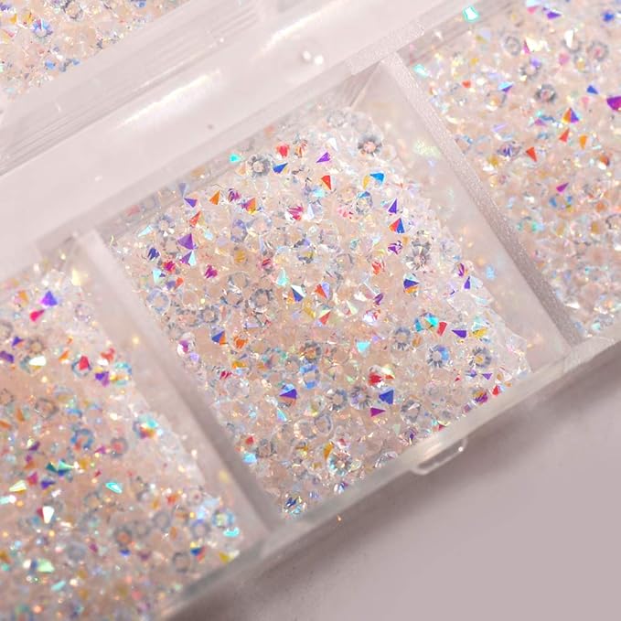 17280Pcs Micro Crystal Strass Glass Nail Art Rhinestones 1.1MM Mini Diamond Manicure DIY Accessories (AB)