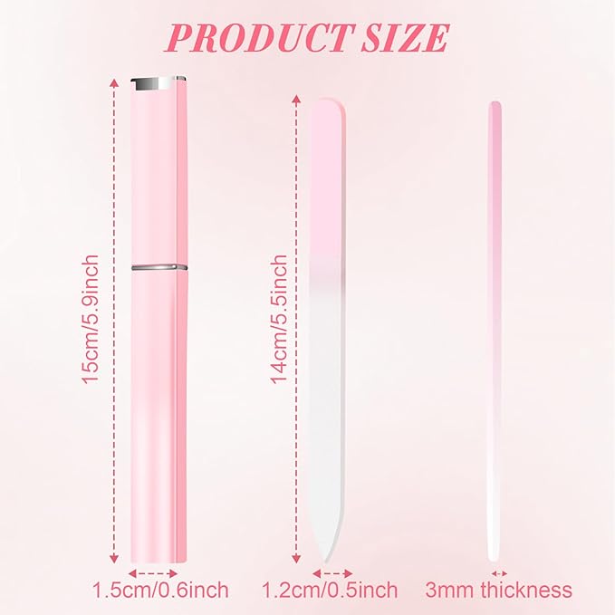 NICEMOVIC 6 Pack Glass Nail File for Natural Nails, Stocking Stuffers for Teen Girls Women Adults, Eater Valentines Birthday Christmas Gifts for Teens Girl Grandkids Mom Wife Her, Nail File and Buffer