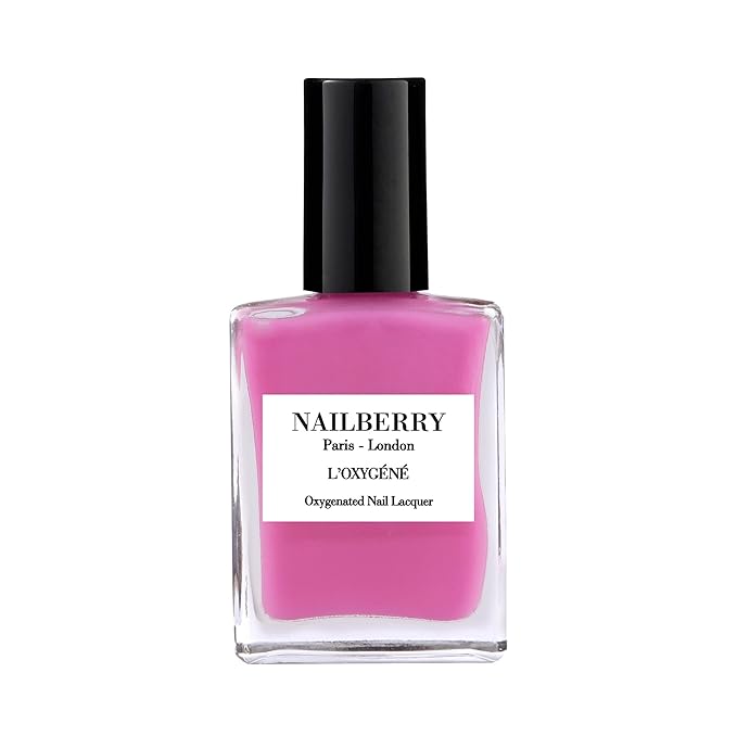 Nailberry L'Oxygéné Oxygenated Nail Lacquer | Pomegranate Juice | Juicy Pop Pink Semi-Sheer | UV Protected Long-Wear Nail Polish | 12-Free | Vegan | Certified Halal | Cruelty & Gluten Free | 15 ml