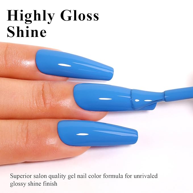 Imtiti Blue Gel Nail Polish, 0.5 Fl Oz Royal Blue Soak Off LED UV Polish for Spring Summer DIY Nail Art Starter Manicure Salon Kit