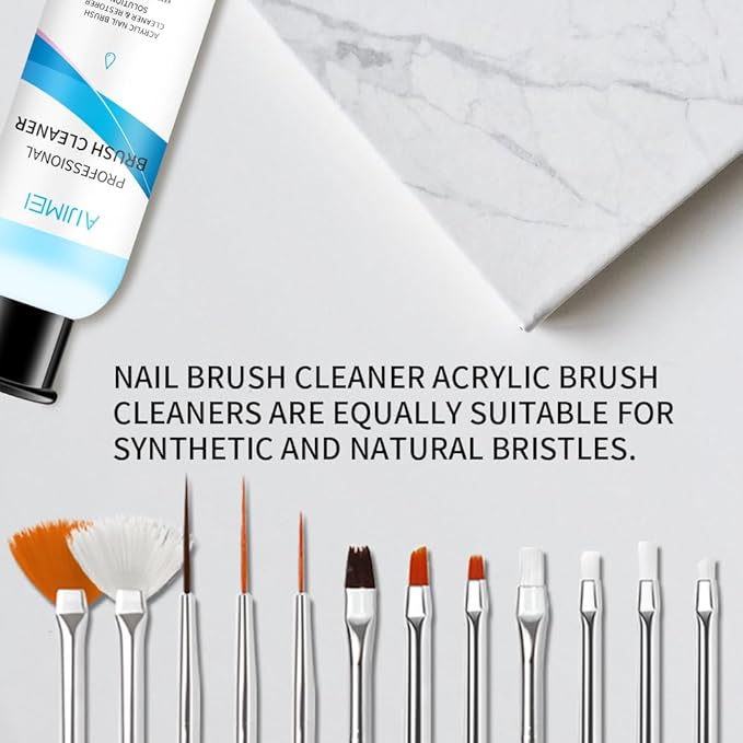 AIJIMEI Acrylic Nail Brush Cleaner - Liquid Paint Brush Cleaner for Acrylic Powder Gel Polish Brush Nails Artists 250ml/8.5 FL.OZ