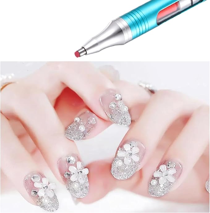 Diamond Art Pen Refillable Wax Pen for Diamond Painting, Metal 5D Diamonds Art Accessories Pens with a Multi Placer, Blue