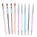 Nail Art Brushes 9Pcs Kit - Painting, Liner, Dotting Tools for Salon