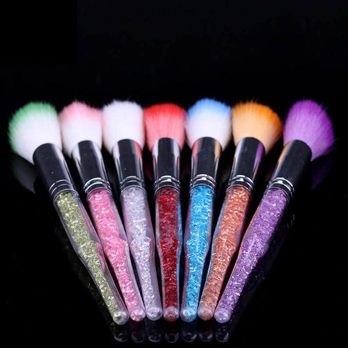 7 Pieces Soft Nail Art Dust Remover Powder Brush Cleaner for Acrylic and Makeup Powder Blush Brushes