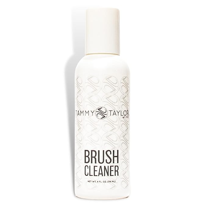 Tammy Taylor Acrylic Nail Brush Cleaner Liquid, Removes Solid Gel Nail Polish, Acrylic Dip Powder, All-in-One Poly Gel Slip Solution + Kolinsky Sable Nail Brush Conditioner, Cleaner & Restorer (4oz)