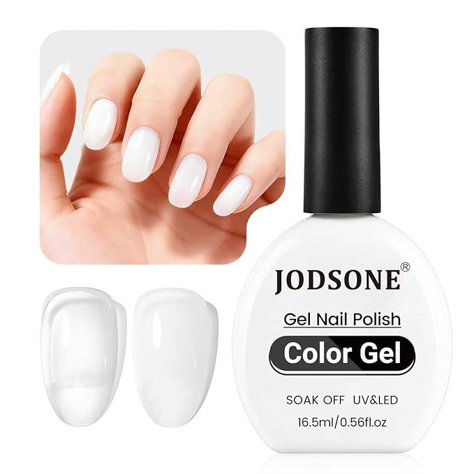 JODSONE 16.5ml Jelly White Gel Nail Polish Crystal Gloss and Long-lasting Makeup Nail Art Design Female DIY Household
