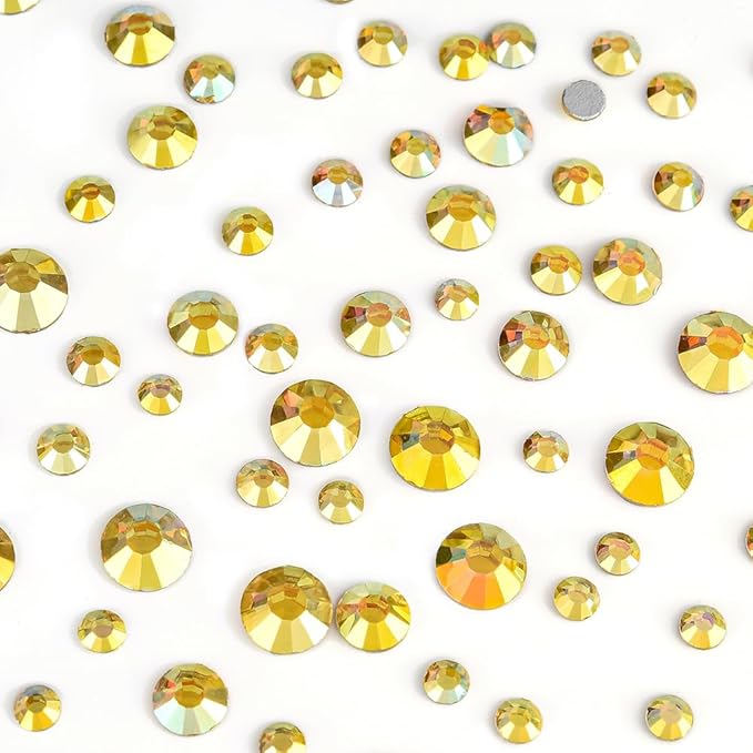 Blinginbox 8.7mm Sunshine Flatback Rhinestones for Crafts, Nails Art Clothes Bags Shoes Decorations Glass Stone 0.34inches SS40, 144pcs