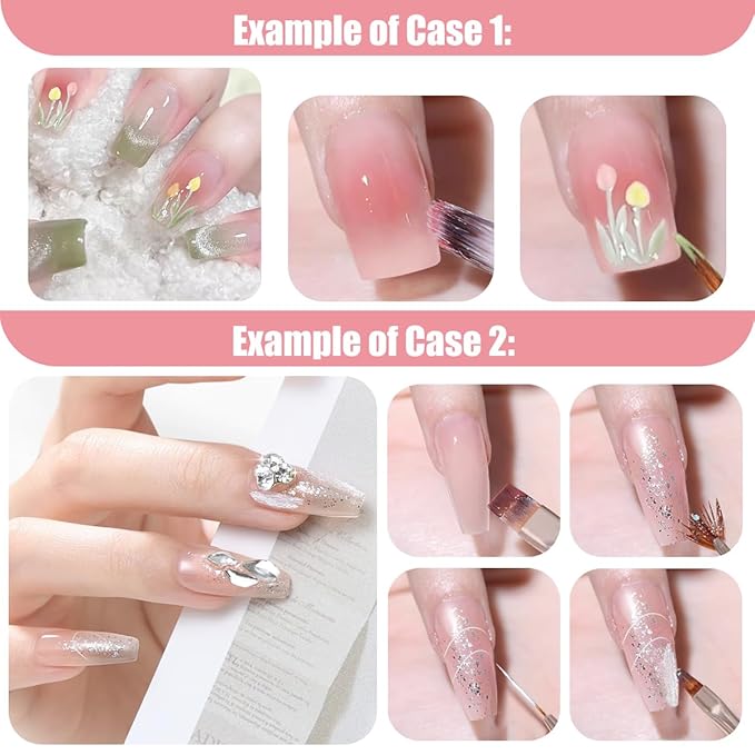 KINGMAS 10 Pcs Nail Art Brushes, Clean Up Painting Brush Drawing Pen, Nail Liner Brush and Nail Dotting Pen