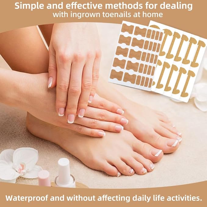 Ingrown Toenail Corrector Set with Breathable Correction Strips, Upgraded Ingrown Toenail Treatment Kit, Curved Toenails Corrector Patch, Pedicure Tools, for Home Use Women Man