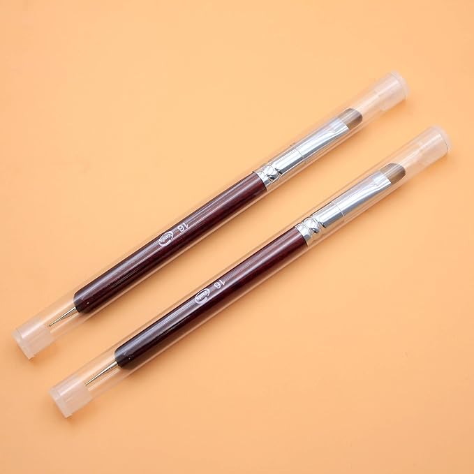 Vanfa Detailing Nail Art French Brush With Doting Tool - Size #16 (Pack of 2)