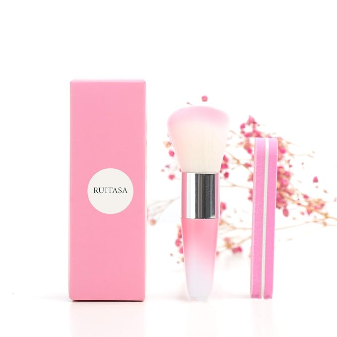 Soft Nail Art Dust Remover Powder Brush Cleaner For Acrylic & UV Nail Gel (pink)