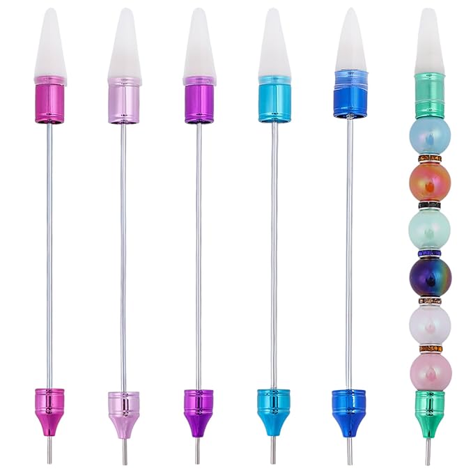 6Pcs Rhinestone Picker Wax Pen, DIY Double Ended Rhinestones Applicator Rhinestone Picker Dotting Pen Rhinestones Applicator Nail Art Tools for Pick Up and Place Gems Crystals