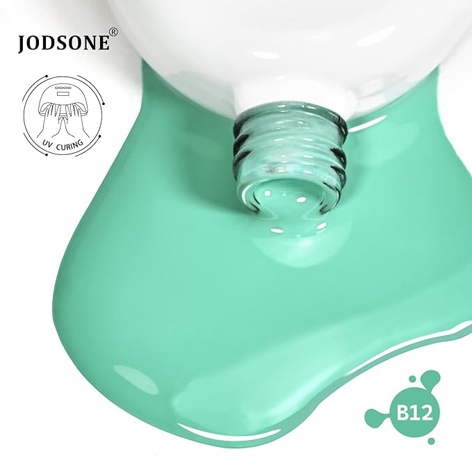 JODSONE 16.5ml Light Green Gel Nail Polish Nature Light Green Gel Polish Color Manicure Salon DIY at Home High Gloss Soak Off U V