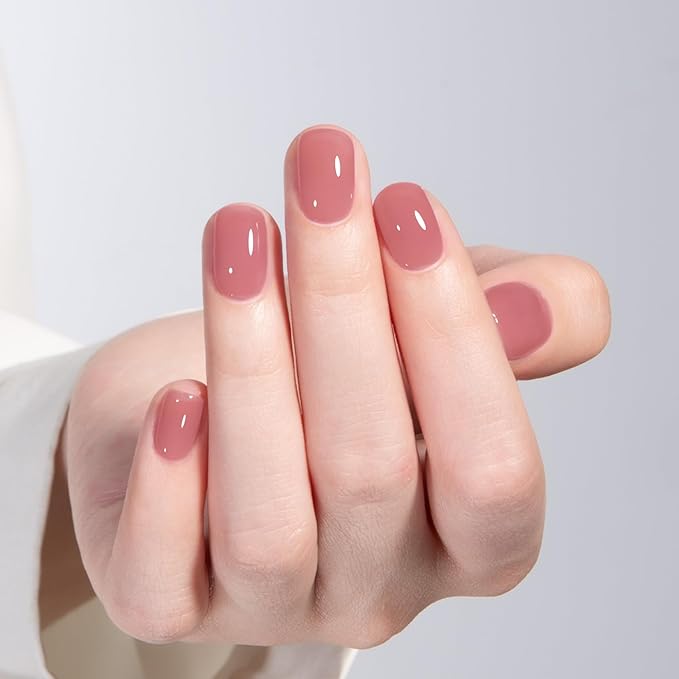 MEGIOR Lady Rose Jelly Gel Nail Polish 0.5 Fl Oz Pink Neutral Transparent Colors Soak Off UV LED Lamp Light Cure Gel Polish Kit for Salon and Nail Art Starter Manicure DIY at Home