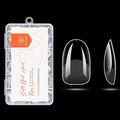 modelones Short Oval Nail Tips, Pre-shaped Soft Gel Tips Fake Nails False Acrylic Clear Full Cover Press on Extension Kit Gel Manicure DIY at Home 216PCS 12Sizes