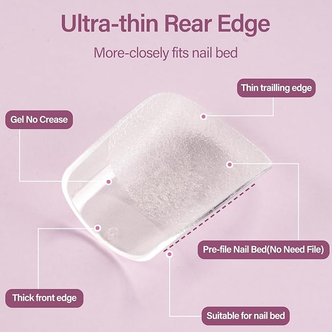 Misssix Extra Short Square Gel x Nail Tips Kit, 216Pcs Pre Etched Clear Fake Nails, Full Cover False Nail 9-in-1 Gel Glue and Portable Mini U V Nail Lamp for Women 12 Sizes