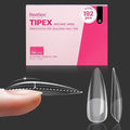 Beetles Tipex Instant Apex Nail Tips Stiletto Long 16 Sizes 192 Pcs Pre-Etched Pre-Building Strong Thick Acrylic Tips