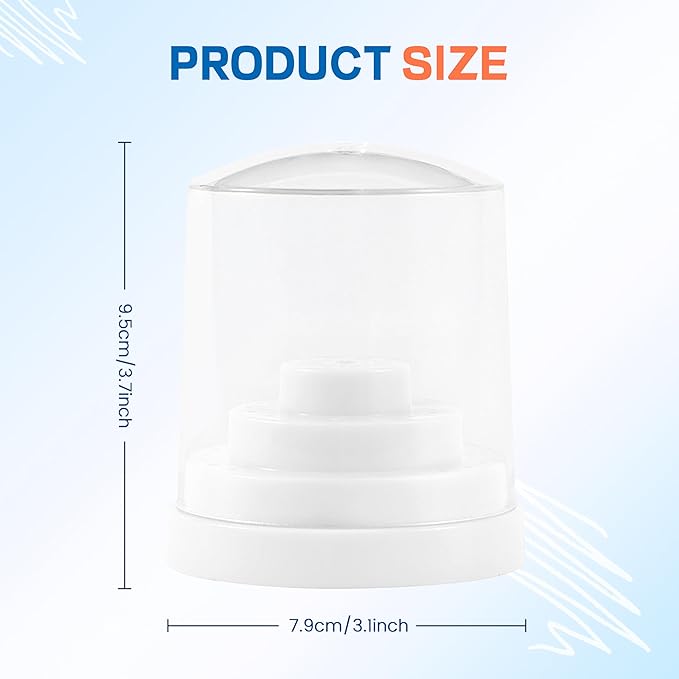 48Holes Nail Art Drill Bits Organizer Storage Box Holder Stand Display Container Manicure Accessories Acrylic Cover Tools low Speed Micro Polishing Drill Bits Grinding Head Nail Drill Holder (White)
