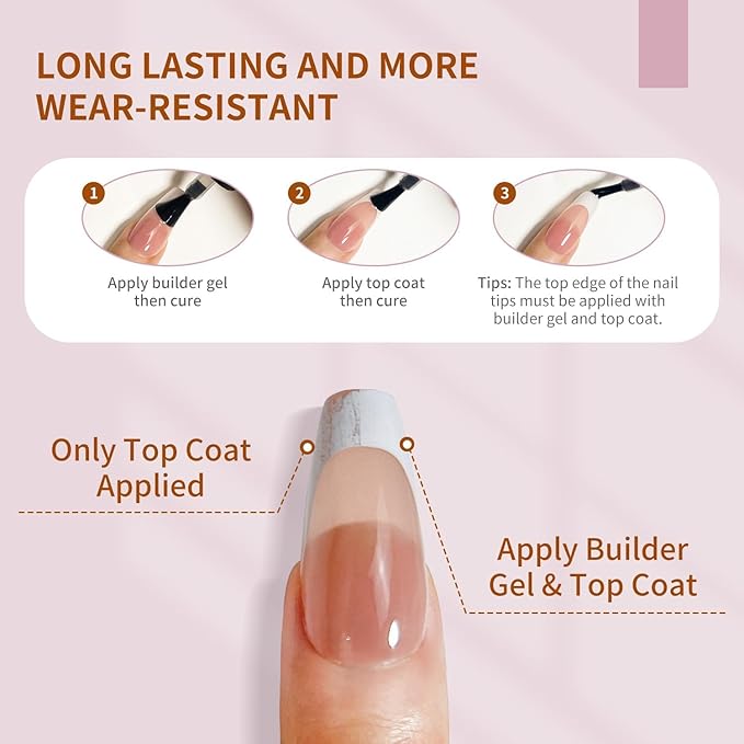 JODSONE Clear Builder Gel for Nails 16.5ml, Nail Strengthener Gel Polish for Thickening, Nail Extension, Apex Building, Nail Thickening Solution and Long Lasting Nail Art Design Gift for Women