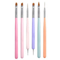6PCS Nail Art Brushes Set, Nail Design Painting Brushes Builder Gel Brush Nail Dotting Tools Nail Fine Liner Brushes for Nail Extension Multifunctiona (N6 TGS)
