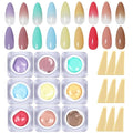 9 Color Pat Painting Gel Polish Set - Ombre Nail Art Gel Paint for Manicure Salon with Sponges