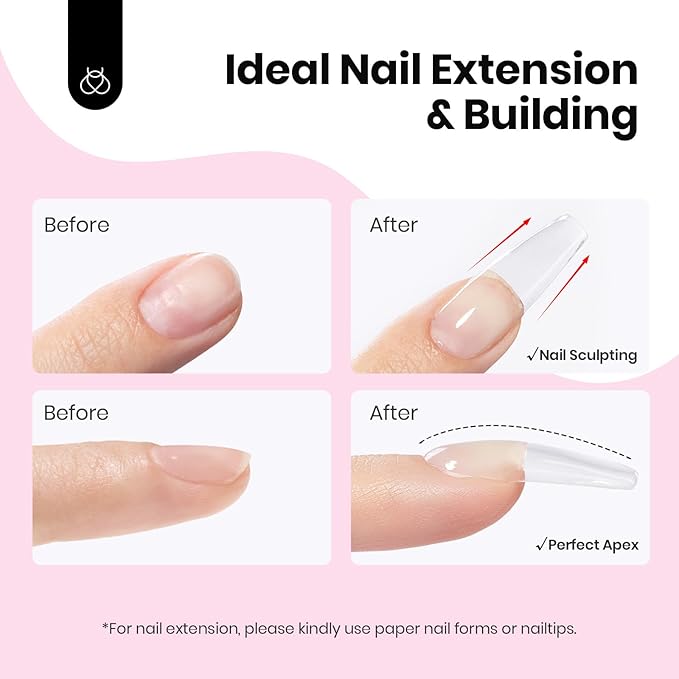 Beetles HEMA-Free Hard Gel for Nails,1 oz 9 in 1 Pink Builder Nail Gel for Sensitive Nails Extension Sculpting & Overlays UV/LED Lamp Cured Salon for Professional Nail Tech Use Women