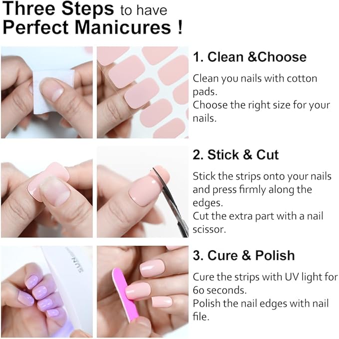 Arte Clavo Semi Cured Gel Nail Strips, Mirror French, Silver Star, 20PCS Gel Nail Stickers, Wraps, UV Light Required, Salon Quality, Easy Application and Removal